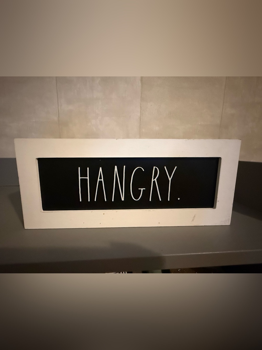 Rae Dunn Black and White "HANGRY." Wall Sign